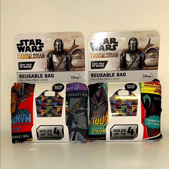 Lot of 2 Star Wars Mandalorian Reusable Bags - Picture 1 of 6